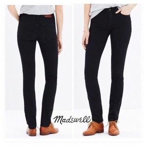 Madewell Womens Jeans ALLEY Straight Leg Denim Slim Fit Faded Black Size 27